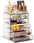 Sorbus Makeup Organizer, 6-Drawer Acrylic 2-Piece Set (Black Jewel) by Sorbus