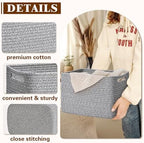 Storage Baskets for Organizing, 4 Pack Baskets for Shelves, Decorative Storage Bins for Shelves, Cotton Rope Storage Basket with Handles, Woven Basket for Storage, 13''Lx8.7''Wx7.9''H, Gray - Image 5