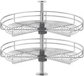 JOWBOOW Kidney Shape 32" Corner Cabinet Lazy Susan, Replacement Shelves by JOWBOOW