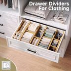 Deep Drawer Dividers For Clothes,Expandable Drawer Organizer (6, Short) - Image 2