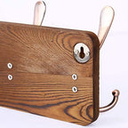 SKOLOO Coat Rack Wall Mounted - Pack of 2, Wooden, Heavy Duty, Rustic Coat Hooks for Wall, Wall Coat Rack with 5 Triple Hooks for Hanging Clothes, Jacket, Hat(Brown & Retro Red) - Image 4