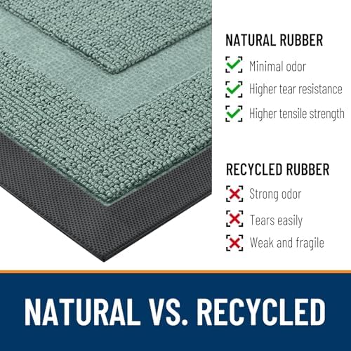 OLANLY Half Circle Front Door Mat Outside 59x34 All-Season Rubber Doormat - Image 3