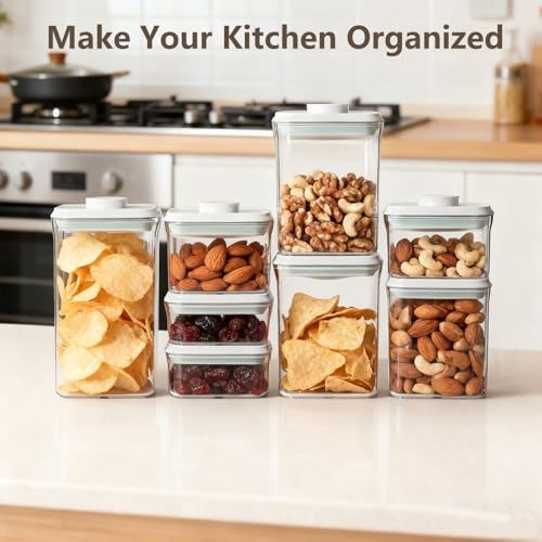 Pop Food Storage Containers Set Airtight Food Storage Containers with Pop Lids, Kitchen Pantry Organization and Storage, Cereal, Rice, Flour, Pasta & Snack Container, BPA Free, 3 x 1.2Qt - Image 7