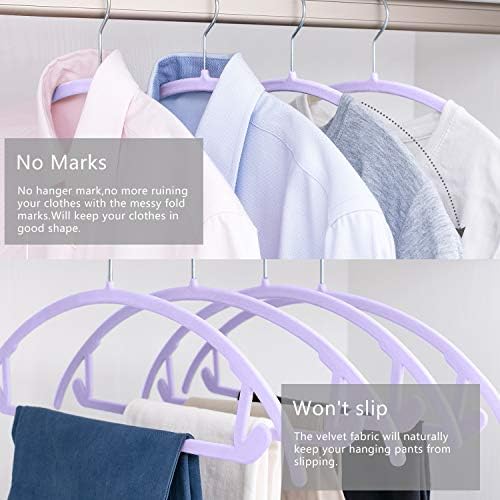 MIZGI Velvet Hangers 50 Pack, Patented Rounded Shoulder Sweater Hangers - Image 5
