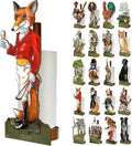 British Fun Toilet Roll Storage & Kitchen Towel Holder Wooden Stand | Equestrian Artwork Gift | Novelty Kitchen & Bathroom Decor | This Mr Fox Design is Sure to Impress with Style & Practicality. by Looprints