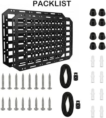2-Pack Rigid Molle Panel, 15.6" x 11" ABS Plastic Modular Wall Mount Tactical Gear Organizer for Garage, Gun Safe & Vehicle - Image 7