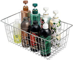 Slideep Wire Baskets Farmhouse Freezer Organizer Storage Bin Basket with Handles, Food Storage for Kitchen Cabinets, Pantry, Closet, Bedroom, Bathroom, Office 3 Pack - Image 4