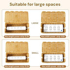 2Pcs Scalloped Edge Cable Management Box, Handmade Rattan Cord Organizer - Image 5