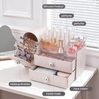 Makeup Organizer Countertop with Makeup Brush Holder,Pink - Image 4