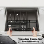 LemonRoad 1 Pcs Expandable Drawer Organizer Metal, Black - Image 6