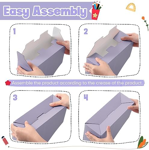 Colarr 48 Pcs Cardboard Magazine File Holder Book Bins, Vivid Color - Image 4