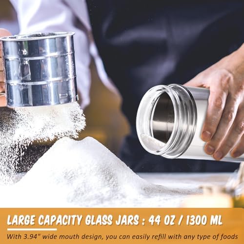 Mimorou 6 Pack 44 oz Airtight Stainless Steel Kitchen Canisters, Silver - Image 6