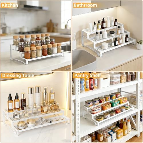 2 Pack Spice Rack Organizer for Cabinet, 13-21.5" Expandable Spicy Shelf - Image 6