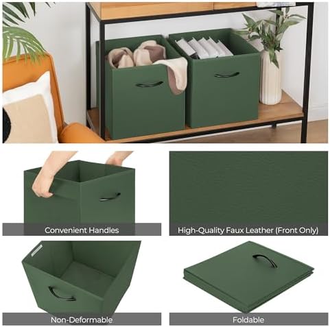 StorageWorks 13x13 Storage Cubes, Cube Organizer Bins, Green, 4-Pack - Image 5