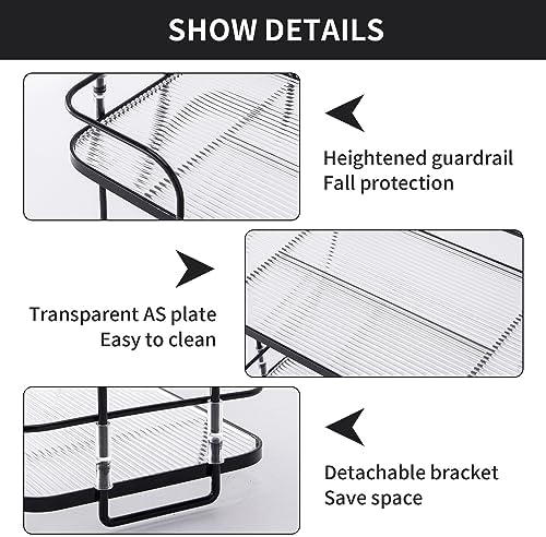 2 Tier Corner Bathroom Counter Organizer, Cosmetic Skincare Organizer, Bathroom Countertop Perfume Tray Vanity Organizer, Kitchen Spice Corner Storage Shelf - Image 3