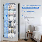 Univivi Over the Door Organizer, 6 Tiers Large Behind Door Storage, Grey - Image 3
