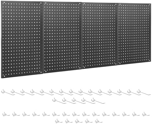 ENJOYWOOD Metal Pegboard 4 PCS 24"×16" Wall Organizer Kit Storage Panels by ENJOYWOOD