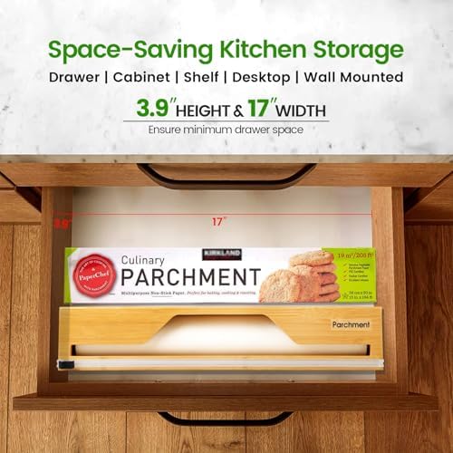 Libreshine Bamboo 15 Inch Parchment Paper Dispenser with Slide Cutter - Image 6