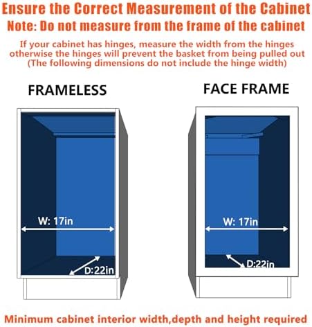 Pull Out Cabinet Organizer 16½" W x 21½" D, Heavy Duty Cabinet Pull Out Shelves, Slide Out Drawers Organization for Kitchen Cabinets Bathroom - Image 4