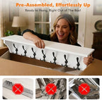 Felibeaco 33" Coat Rack with Shelf Wall Mount, 7 Triple-Hooks,Pre-Assembled - Image 6