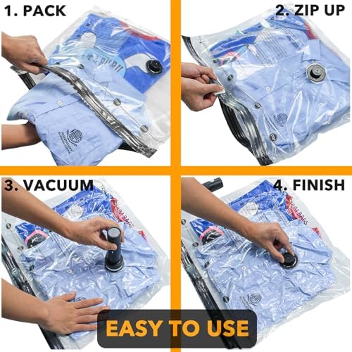 SpaceAid Travel Vacuum Bags for Luggage with Electric Pump, 18 Pack Vacuum Seal Bags for Clothing Travel, Space Saver Compression Bag for Backpack and Suitcase - Image 5
