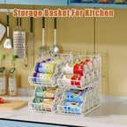 Sonyabecca 4-Pack Stackable Can Rack Organizer for Kitchen Pantry，White - Image 2