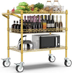 Leteuke 3 Tier Rolling Carts with Wheels, Heavy Duty Rolling Utility Cart by Leteuke
