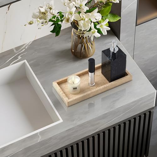 Real Natural Small Travertine Tray for Bathroom, Vanity, Kitchen Counter - Image 6