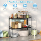 15.5 to 25.5 Inch Kitchen Cabinet Shelf Organizers，Kitchen Shelf Organizer - Image 3