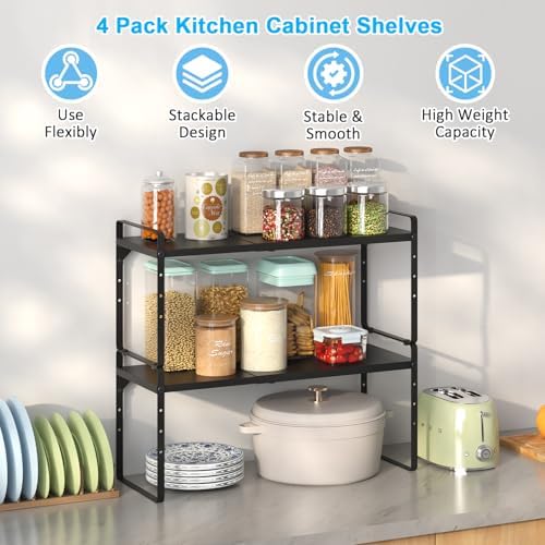 15.5 to 25.5 Inch Kitchen Cabinet Shelf Organizers，Kitchen Shelf Organizer - Image 3