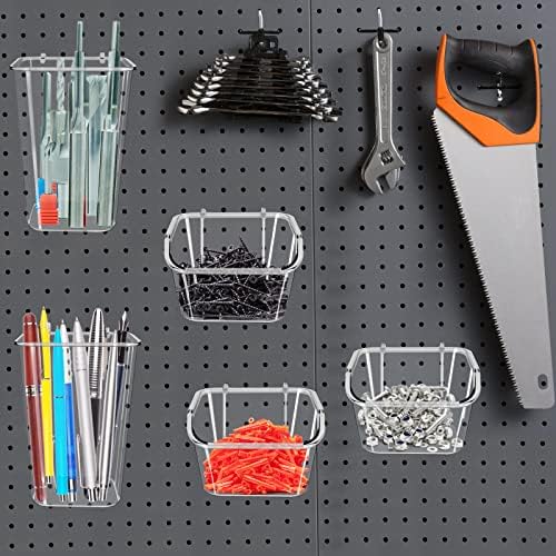 248PCS Pegboard Accessories Organizer Kit,1/8 and 1/4 inch Pegboard Hooks Assortment, Pegboard Bins, Metal Hooks for Hanging Storage (Transparent) - Image 5