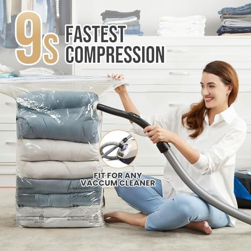 TAILI 8 Pack Cube Vacuum Storage Bags, Jumbo Size(31x40x15 inch), Clear - Image 4