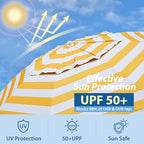 AMMSUN Shade Umbrella, Premium Portable Umbrella with Stand, 6.5ft Lightweight Free Standing Canopy for Sporting Games, Adjustable Instant Sun Protection and Easy to Carry, Stripe Yellow - Image 5