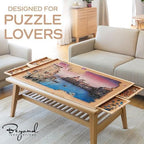 2000 Piece Wooden Jigsaw Puzzle Board 41.5" x 30" with 6 Drawers Rotating - Image 6