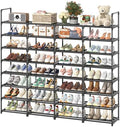 Simple Trending 8-Tier Shoe Rack Large Capacity 64 Pairs Tall Shoe Shelf, Sturdy Metal Shoe Organizer for Entryway, Closet, Bedroom, Black by SimpleTrending