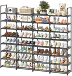 Simple Trending 8-Tier Shoe Rack Large Capacity 64 Pairs Tall Shoe Shelf, Sturdy Metal Shoe Organizer for Entryway, Closet, Bedroom, Black by SimpleTrending