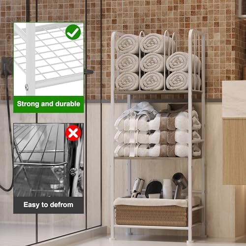 3-Tier Freestanding Towel Racks for Bathroom, White Towel Rack Stand - Image 4