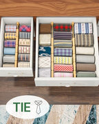 kiplant Bamboo Drawer Dividers - Adjustable Drawer Dividers for Kitchen, Clothes, Closet & Office - 8 Pack with Inserts, 13.8-18.8 Inches, Non-Slip Silicone Ends - Image 6