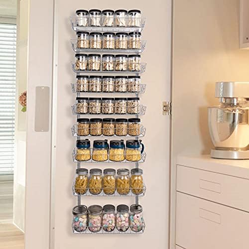 SWOMMOLY Wall Mount Spice Rack Organizer, 9-Tier Adjustable Dual-Use Shelf - Image 5