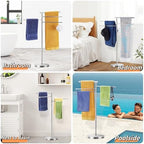 Freestanding Towel Rack, 40 Inch Tall Standing Towel Racks for Bathroom with Weighted Base, Modern Floor Towel Drying Holder Stand with 4 Swivel Arms, Stainless Steel, Chrome, YOFOVI - Image 7