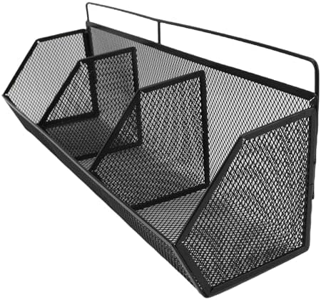 Metal Wire Basket, 3 Grids Wall Hanging Baskets, Wall Mount Slanted Opening Storage Organizer for Kitchen Bathroom Laundry Room Home Coffee Bar Office Garage (Black) - Image 6