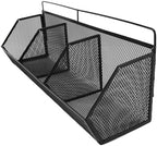 Metal Wire Basket, 3 Grids Wall Hanging Baskets, Wall Mount Slanted Opening Storage Organizer for Kitchen Bathroom Laundry Room Home Coffee Bar Office Garage (Black) - Image 6