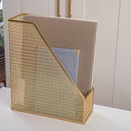 Martha Stewart Ryder Mesh Metal Magazine File Holder, Gold (Pack of 2) - Image 6