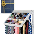 TieMaster Wall Mounted Tie Rack and Scarf Organizer with 5 Belt Hooks by TieMaster