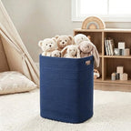 MEGASKET Large Laundry Hamper 16"x13"x22" - Tall Woven Baby Laundry Basket, Cotton Rope Dirty Clothes Hamper Bin, Blanket Storage for Living Room, Nursery Bedroom Aesthetic, Soft Dark Blue Hamper, 75L - Image 4