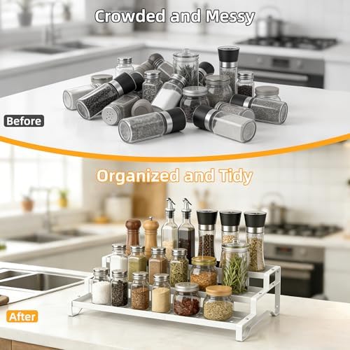 2 Pack Spice Rack Organizer for Cabinet, 13-21.5" Expandable Spicy Shelf - Image 4