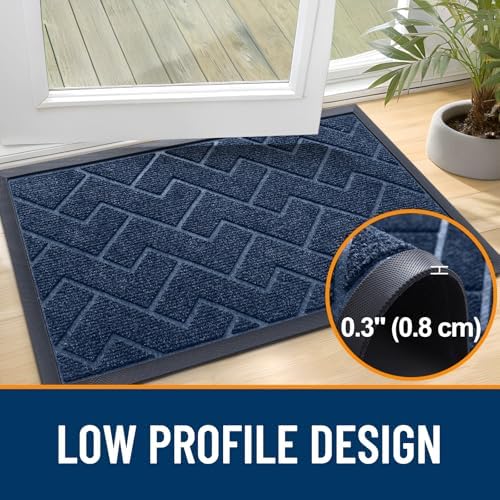 OLANLY Front Door Mat Outside 47x23, All-Season Absorbent Rubber Doormat - Image 4