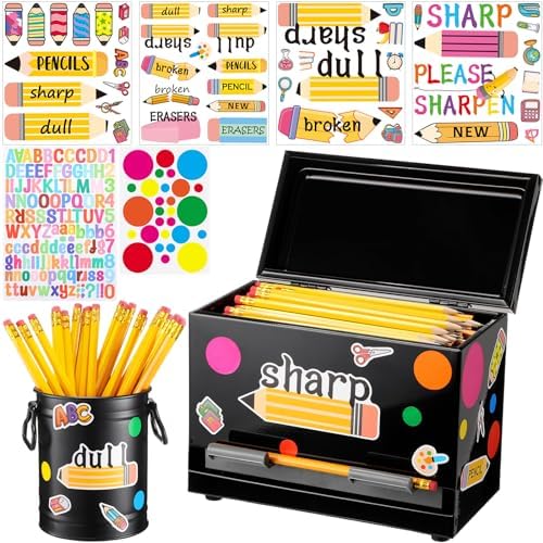 Mifoci 8 Pcs Pencil Dispenser for Classroom Stainless Steel, Black by Mifoci