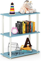 Furinno TURN-N-TUBE Storage Shelves, 3-Tier Book Shelf, Corner Shelf, Toolless Open Shelves, for Organization and Storage, Living Room, Garage, Home Office, Light Blue - Image 5