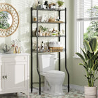 Simple Trending 4 Tier Over The Toilet Storage Rack, Bathroom Organizers and Storage Over Toilet with Adjustable Shelf and Basket, (Black) - Image 2